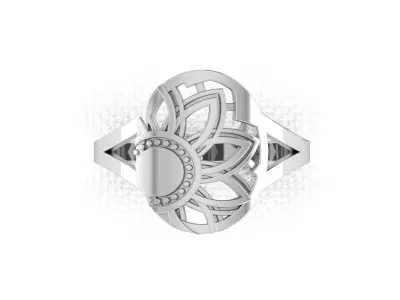 Silver ring in the form of a sun for 3D printing 3D print model
