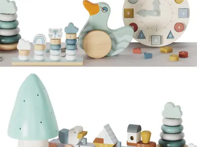 children decor set 08 3D model