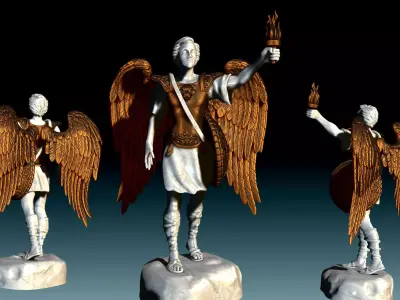 Arch-angel Gabriel - CNC Rounting - Wood - Stone - Metal 3D print model