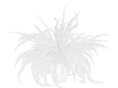 Fern in white pot 3D model