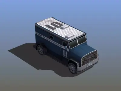 Security Van Low-poly 3D model