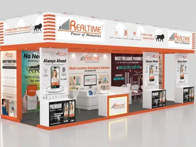 Exhibition Stall 9X3 three Side open Low-poly 3D model