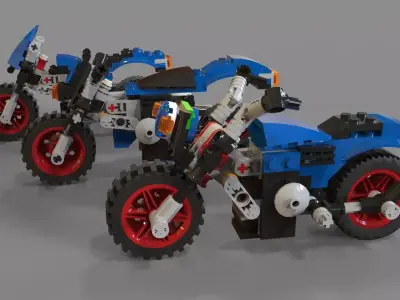 Lego Motorcycles pack 3D model