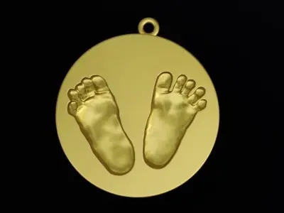 Baby Feet Medallion 3D print model