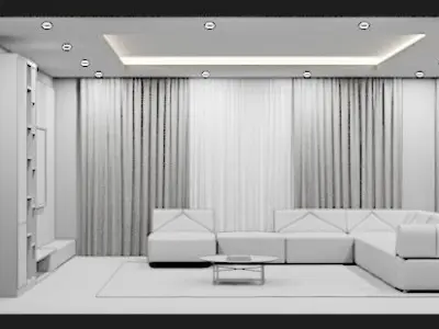 Corona C4D Scene files - Modern Minimalist Home Interior Scene 3D model