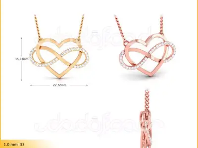 light weight yellow gold  diamond pendent -DOC-P8066 3D print model