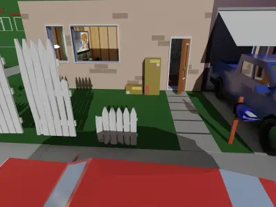 Low Poly Zombie Town Low-poly 3D model