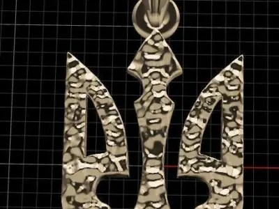 Trident ukrainian diamond pendant 3D print model