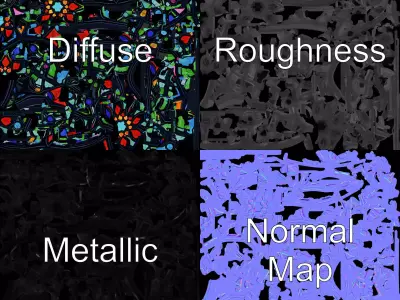 Vibrant Stained Glass Window model pack Low-poly 3D model