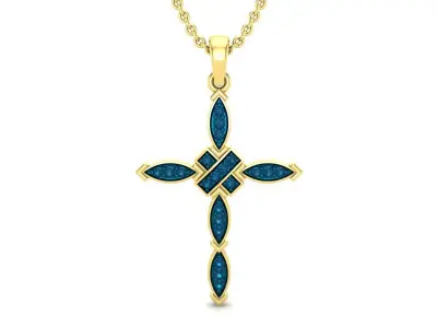 AV 491 Ladies Micro Pave Religious Cross-Pendant 3D print model