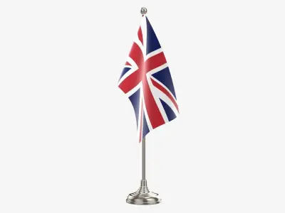 Short decorative desk flag 3D model