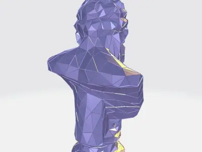 Heracles bust WIREFRAME VORONOI WIREMESH MESH 3D print model