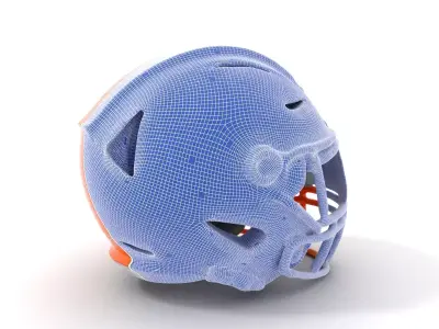Vibrant Orange Helmet model pack Low-poly 3D model