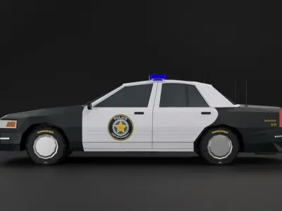 Police Car 1998 NY Low-poly 3D Model 3D model