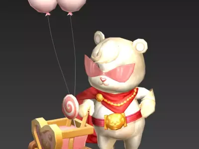 Little bear Low-poly 3D model