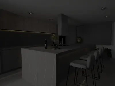 Modern kitchen002 Low-poly 3D model