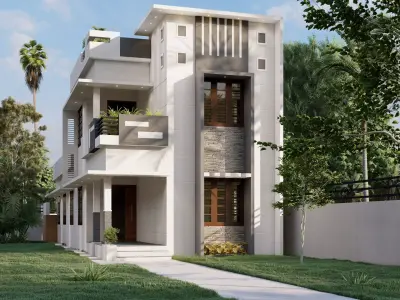 Two story small house 3D model 3D model