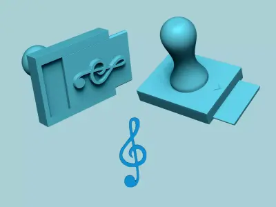Stamp 05 - Music - Fondant Decoration Maker Toy 3D print model