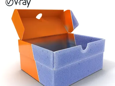 Cardboard Shoe Box Model Pack Low-poly 3D model