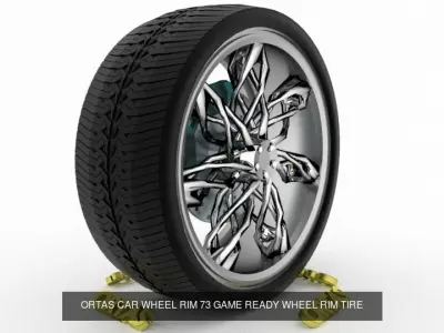 ORTAS CAR WHEEL RIM 73-74 GAME READY WHEEL 3D Model Pack