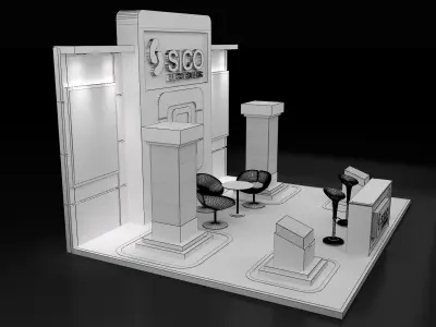 Booth Exhibition Stand a303a 3D model