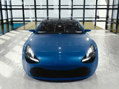 BLENDER EEVEE Brandless Mid Size 2 door sedan Low-poly 3D model