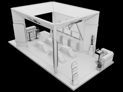  Booth Exhibition Stand a593a  3D model