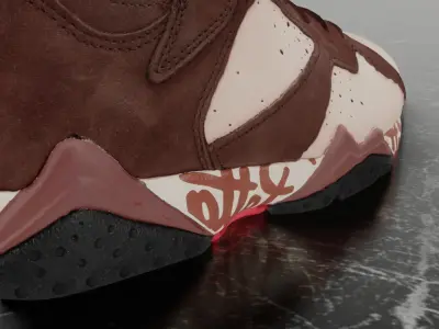 NIKE AIR JORDAN 7 X PATTA 3D SHOES Low-poly 3D model