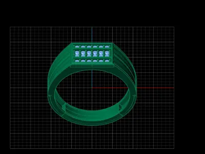 Print Ready STL 3DM  Gents Rings Diamond Men Ring  3D print model 230
