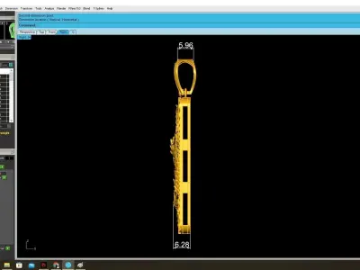 Rectangular Dragon Carved Pendant Jewelry 3989 3D print model