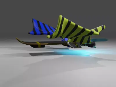 HOVERBOARD WITH MING Low-poly 3D model