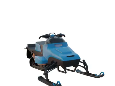 Realistic Snowmobile Clean and Snowy Textures 3D model