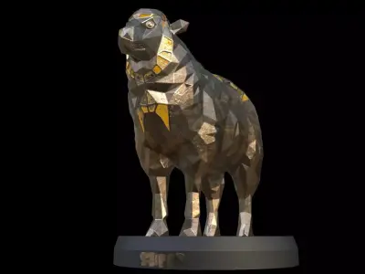 Steampunk Sheep Low-poly 3D model