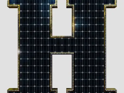 Solar Panel Letter - H 3D model