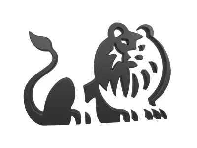 Lion Emblem v4 003 Low-poly 3D model