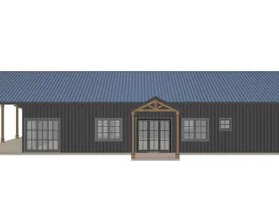 Barndominium House 036 -Archimple LLC Low-poly 3D model