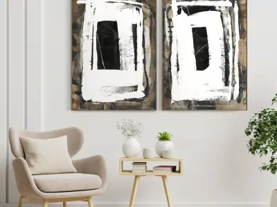 Plaster Two Photo Frame 69 Low-poly 3D model