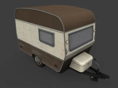 Caravan Trailer Low-poly 3D model