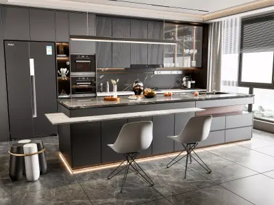 Kitchen Modern interior 96 3D model