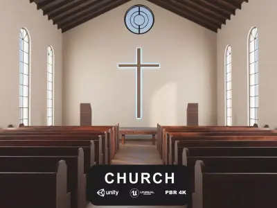 Church  Low-poly 3D model