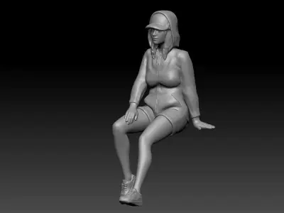 sit car lady  3D print model