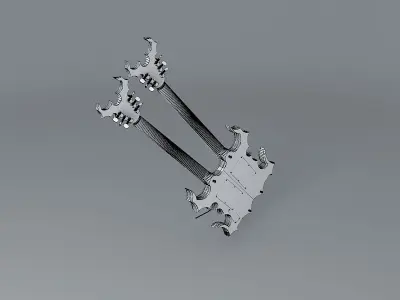 Sands Double Neck Underworld Guitar Free 3D model