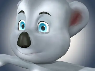 Cute Cartoon Koala Low-poly 3D model