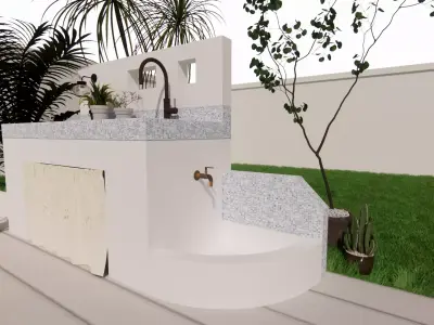 Bathroom Cabinet With Sink -B3 3D model
