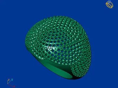 Women Stone Rings Diamond 3D print model 11