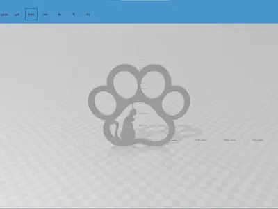 Cute Pet Silhouette Art - Cat Paw Hollow Decoration 3D print model