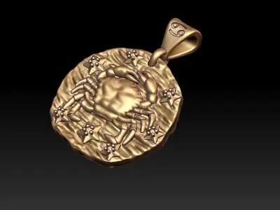 Horoscope Cancer pendant 3D print model