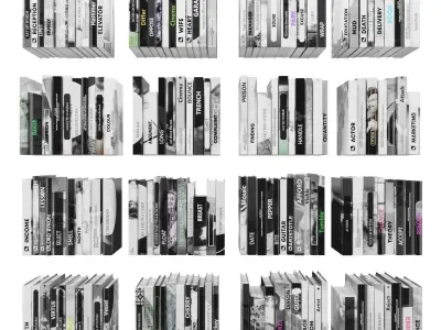 Books 150 pieces 2-8-1 Low-poly 3D model