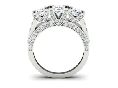 3 Princess Stone Ring 3D print model