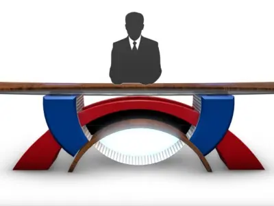 Virtual TV Studio News Desk 2 3D model